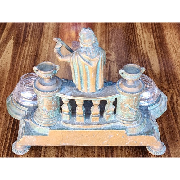 Antique/ Vintage Set of 3 Bronze Candle Holders - Picture 6 of 16